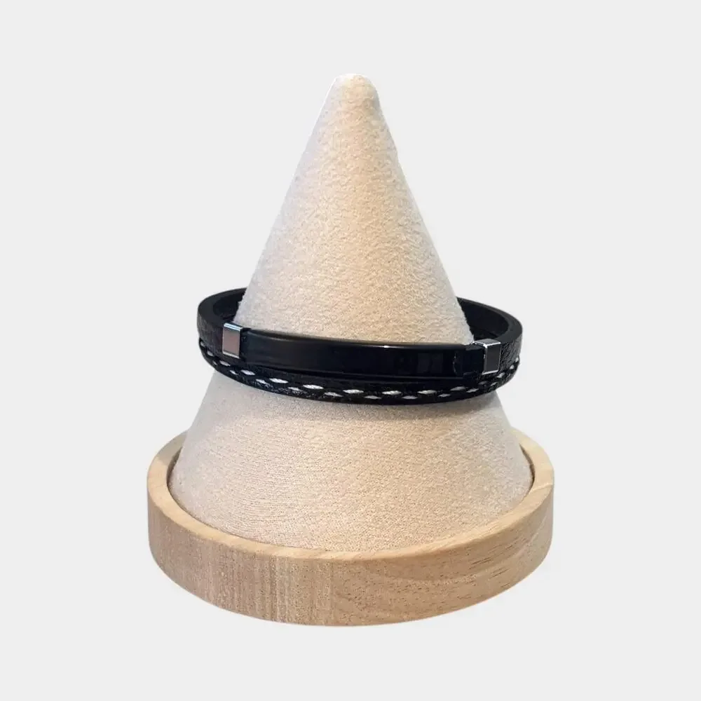 Leather Black Men Bracelet